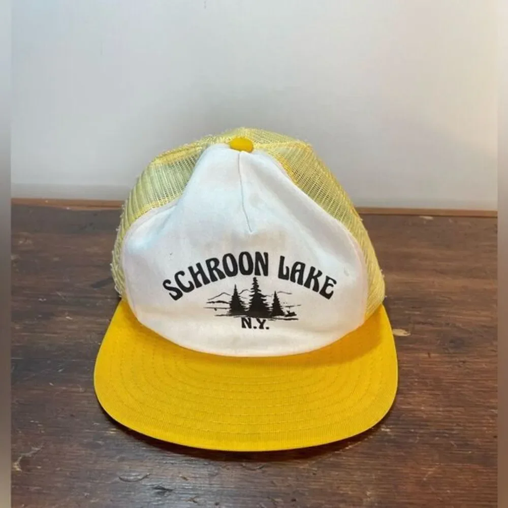 Vintage‎ Schroon Lake Yellow Mesh Trucker Snapback